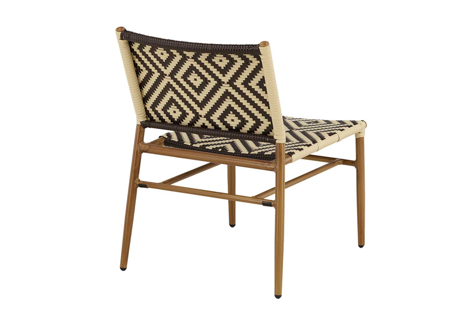 Fauteuil de jardin en rotin synthétique beige et marron