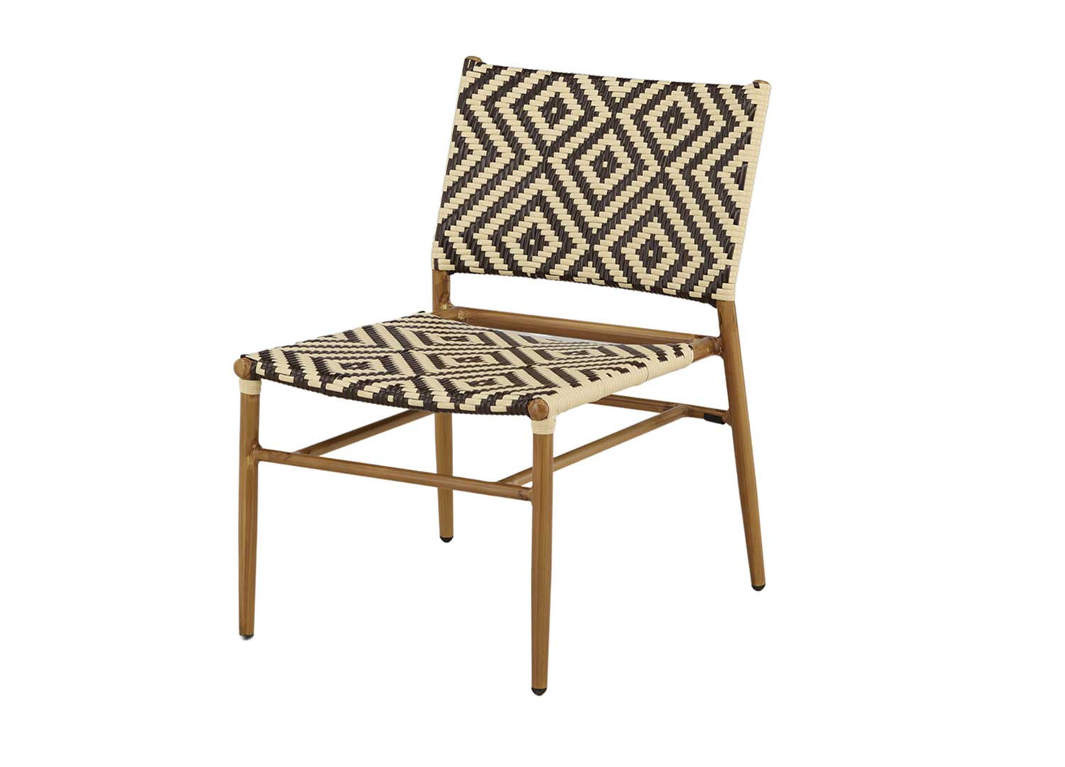Fauteuil de jardin en rotin synthétique beige et marron