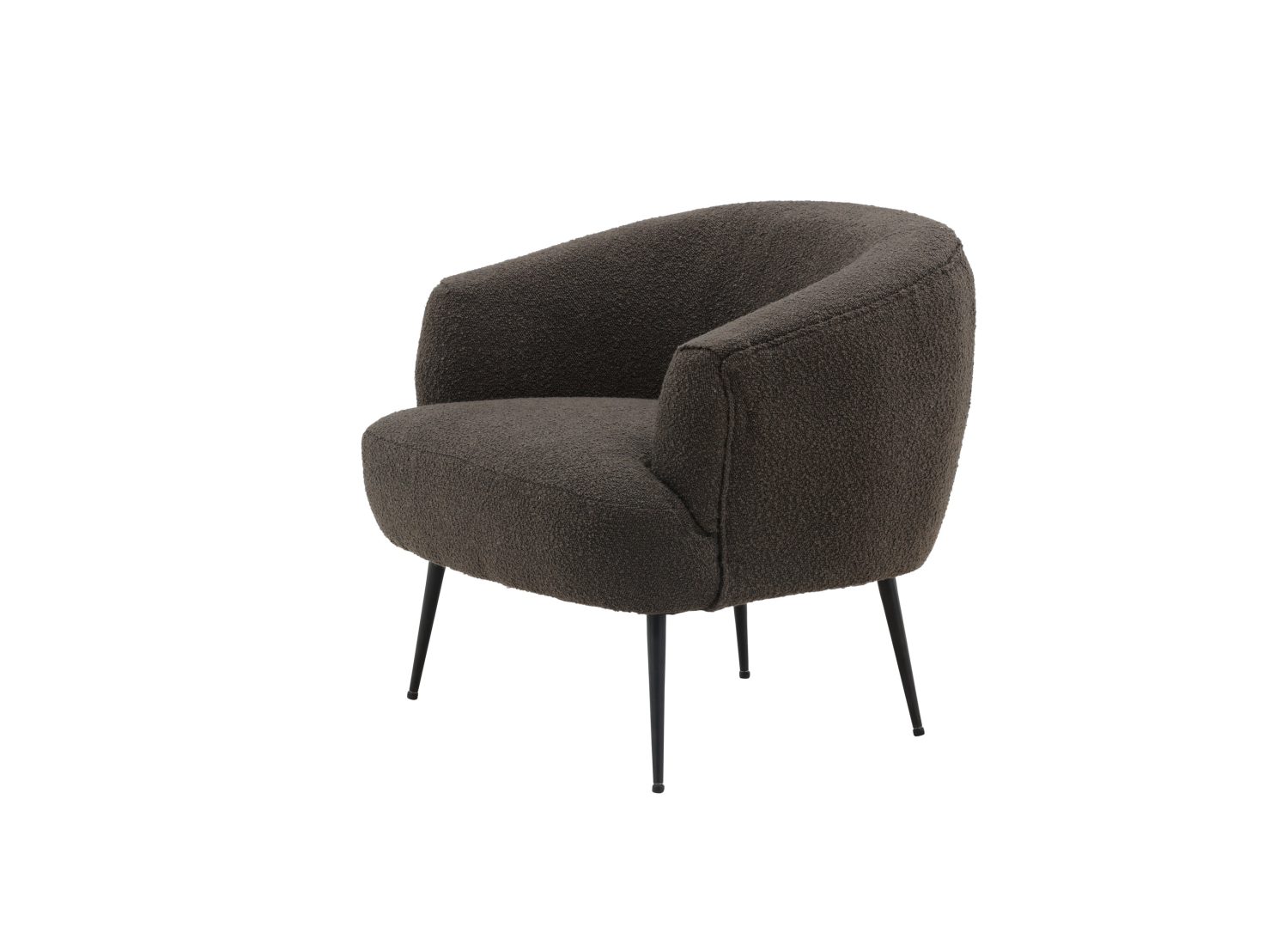 Vue produit du fauteuil Derry en tissu gris foncé