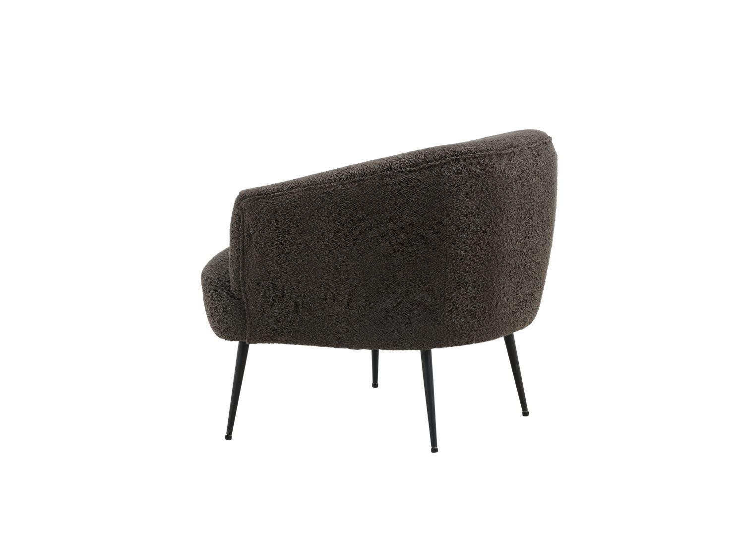 Fauteuil Derry en tissu gris foncé vu sous un autre angle