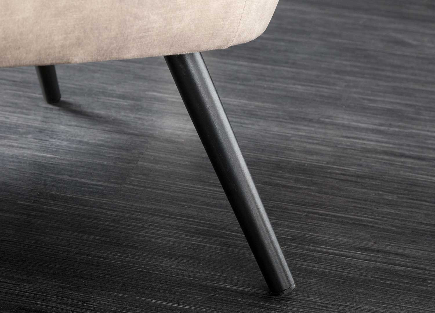 Fauteuil design velours champagne style rétro