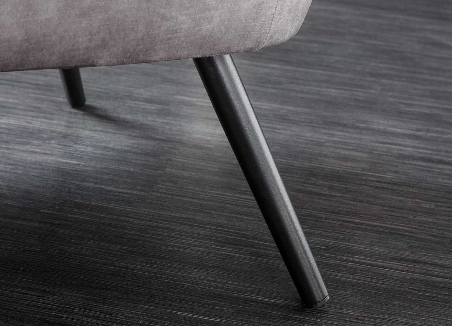 Fauteuil design velours gris style rétro