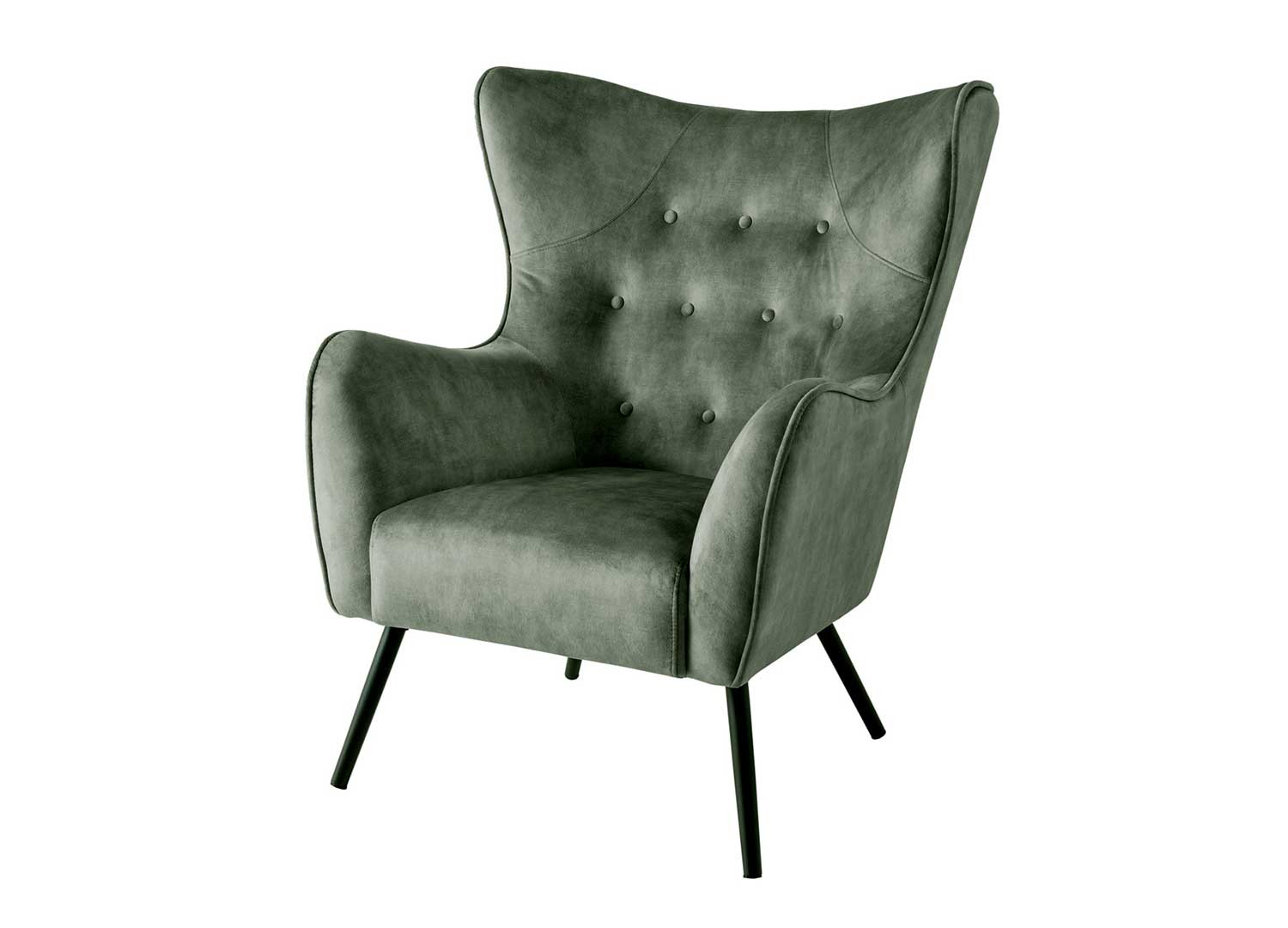 Fauteuil design velours vert style rétro