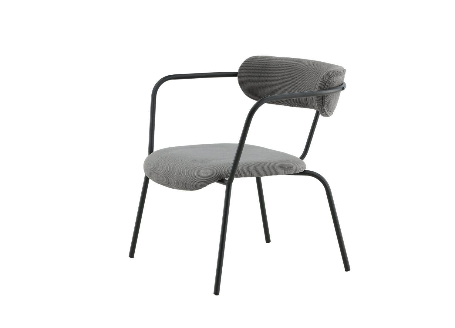 Vue produit du fauteuil Duffy en velours côtelé gris