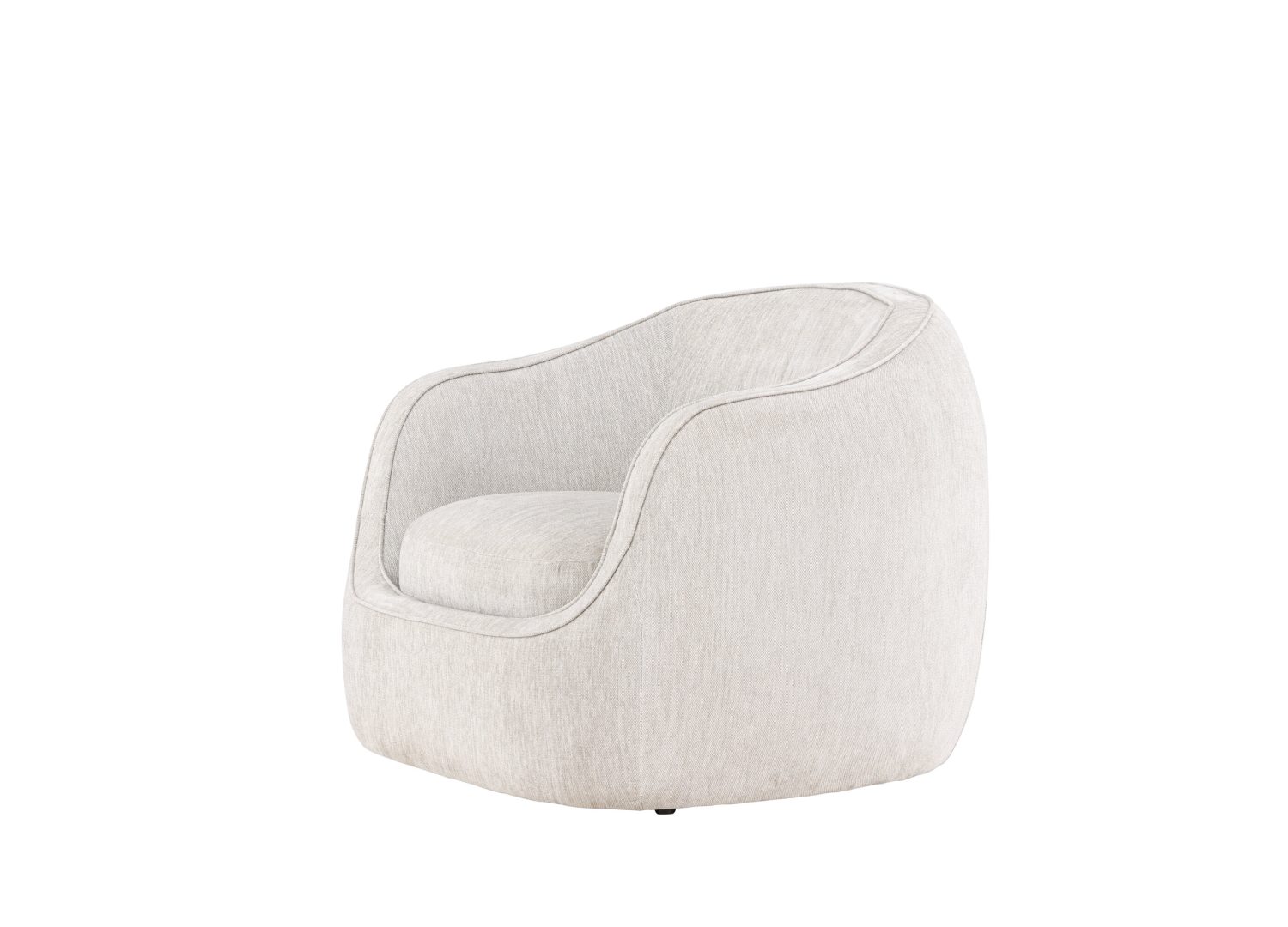 Vue produit du fauteuil Elio en tissu gris clair