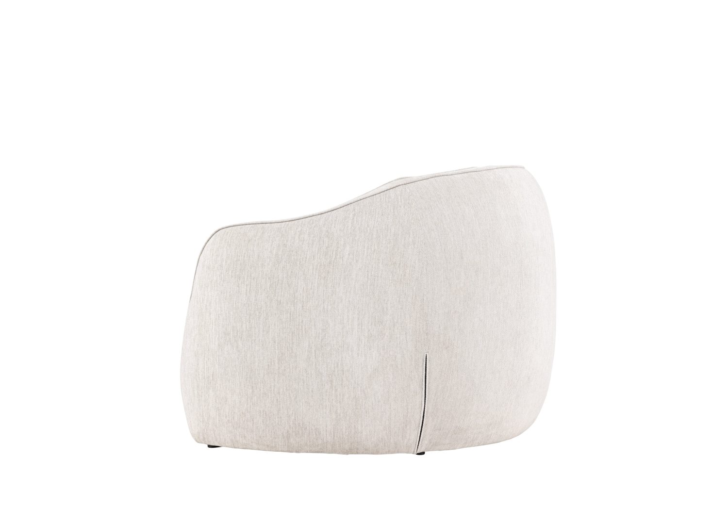 Fauteuil Elio en tissu gris clair vu sous un autre angle