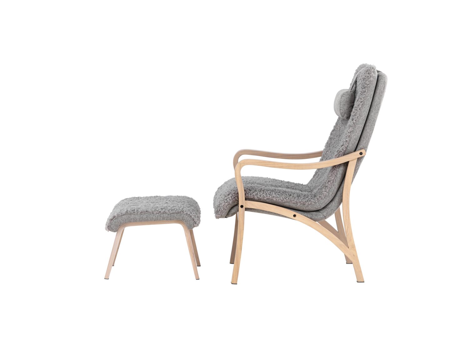 Détail du fauteuil Fårö gris clair