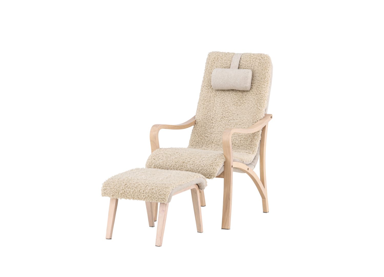 Fauteuil Fårö en tissu marron vu sous un autre angle