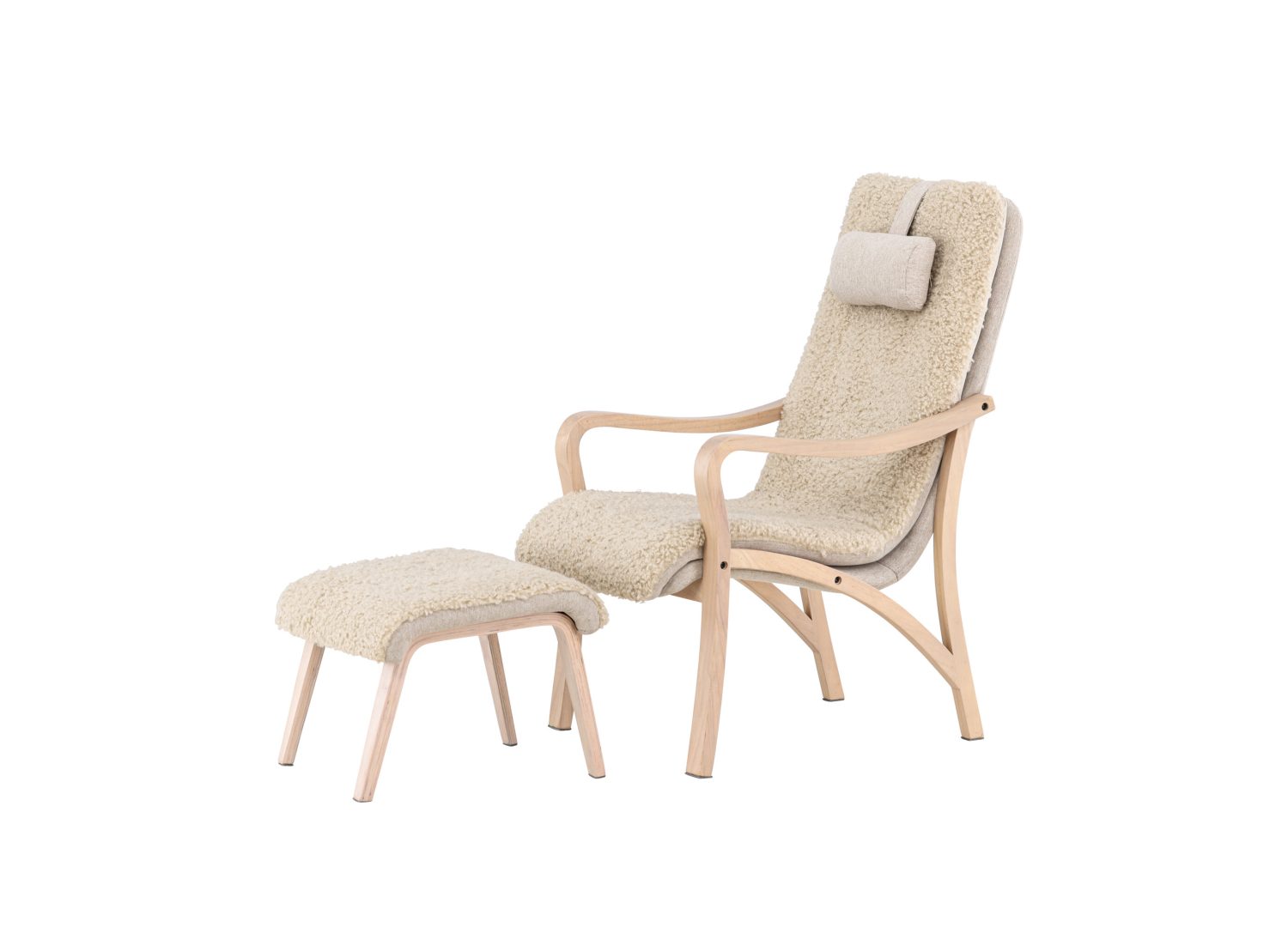 Vue produit du fauteuil Fårö en tissu marron