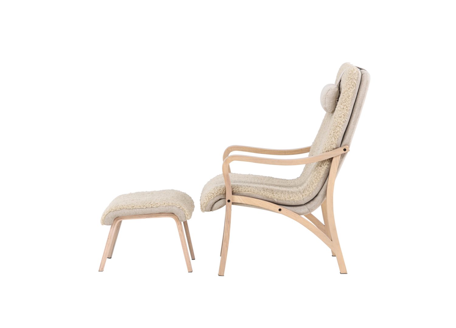 Détail du fauteuil Fårö marron