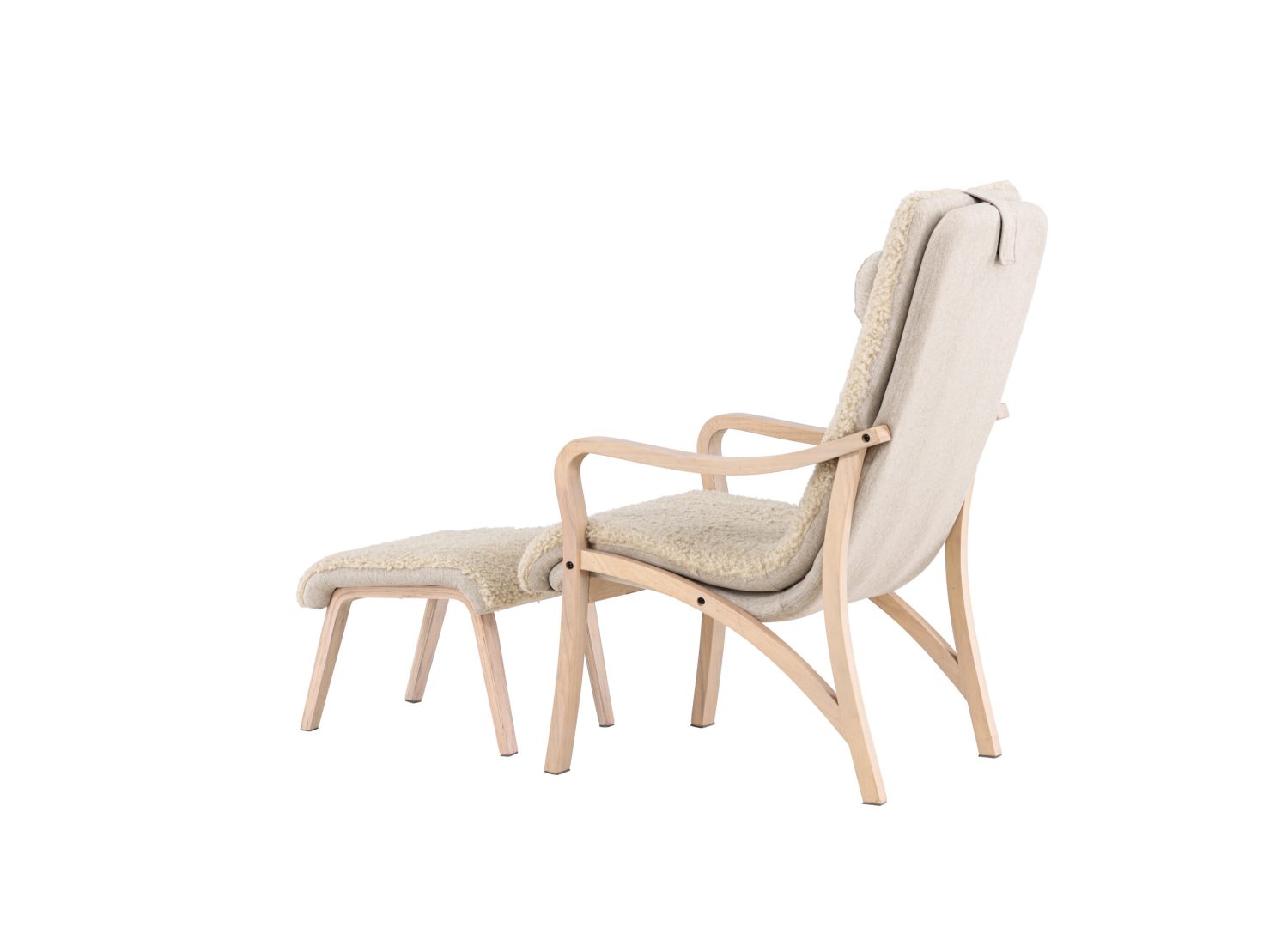 Fauteuil Fårö en tissu marron vu sous un autre angle