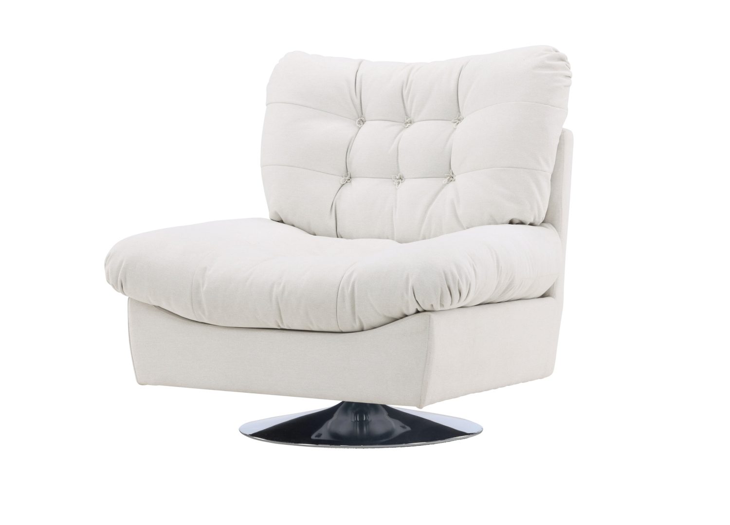 Fauteuil Florens en tissu blanc cassé vu sous un autre angle