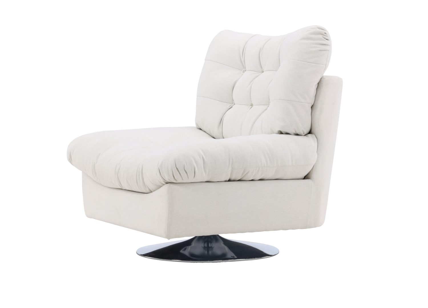Vue produit du fauteuil Florens en tissu blanc cassé