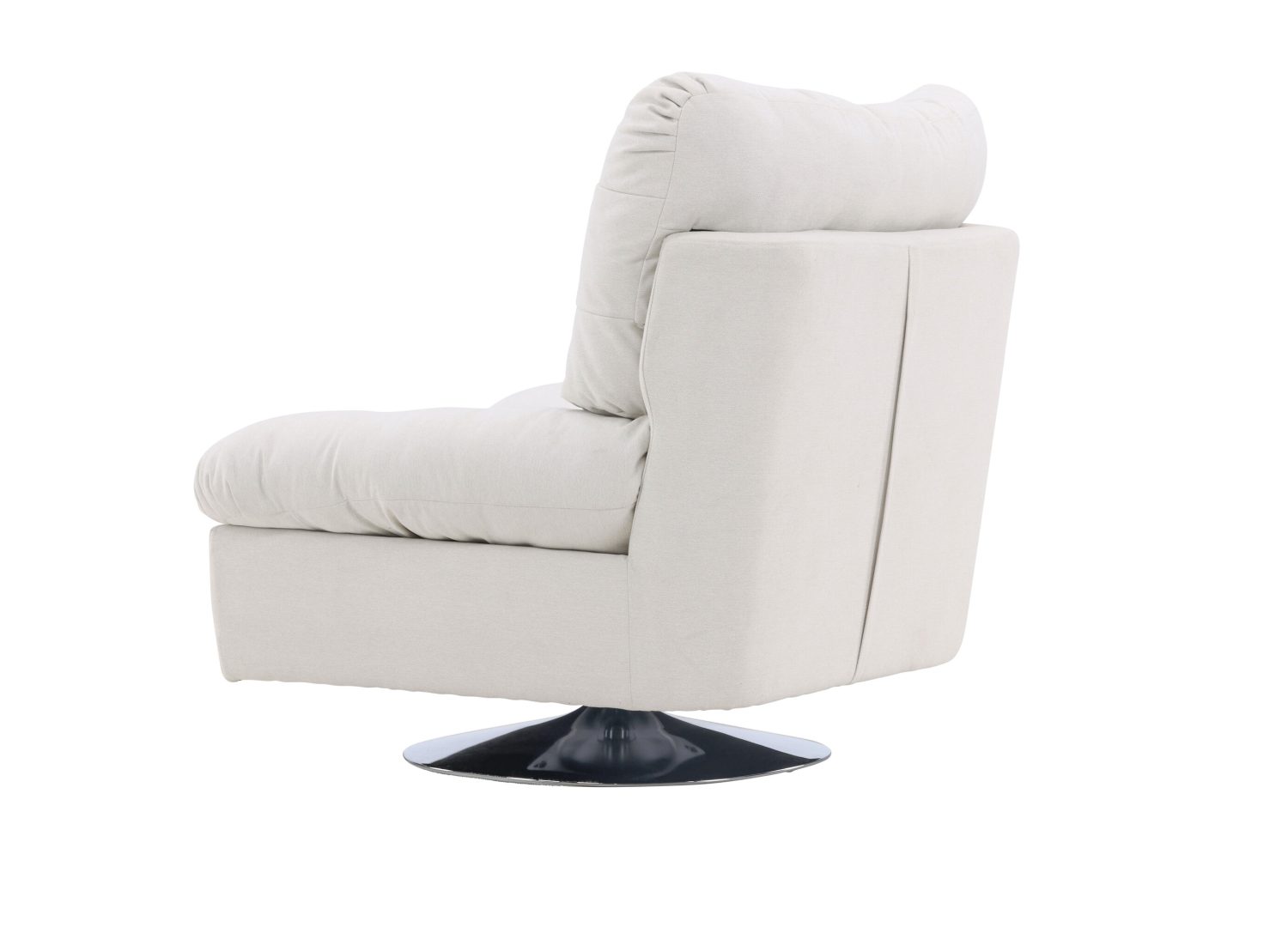 Fauteuil Florens en tissu blanc cassé vu sous un autre angle