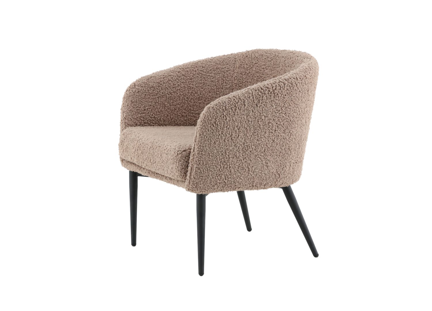 Vue produit du fauteuil Fluffy en tissu teddy marron