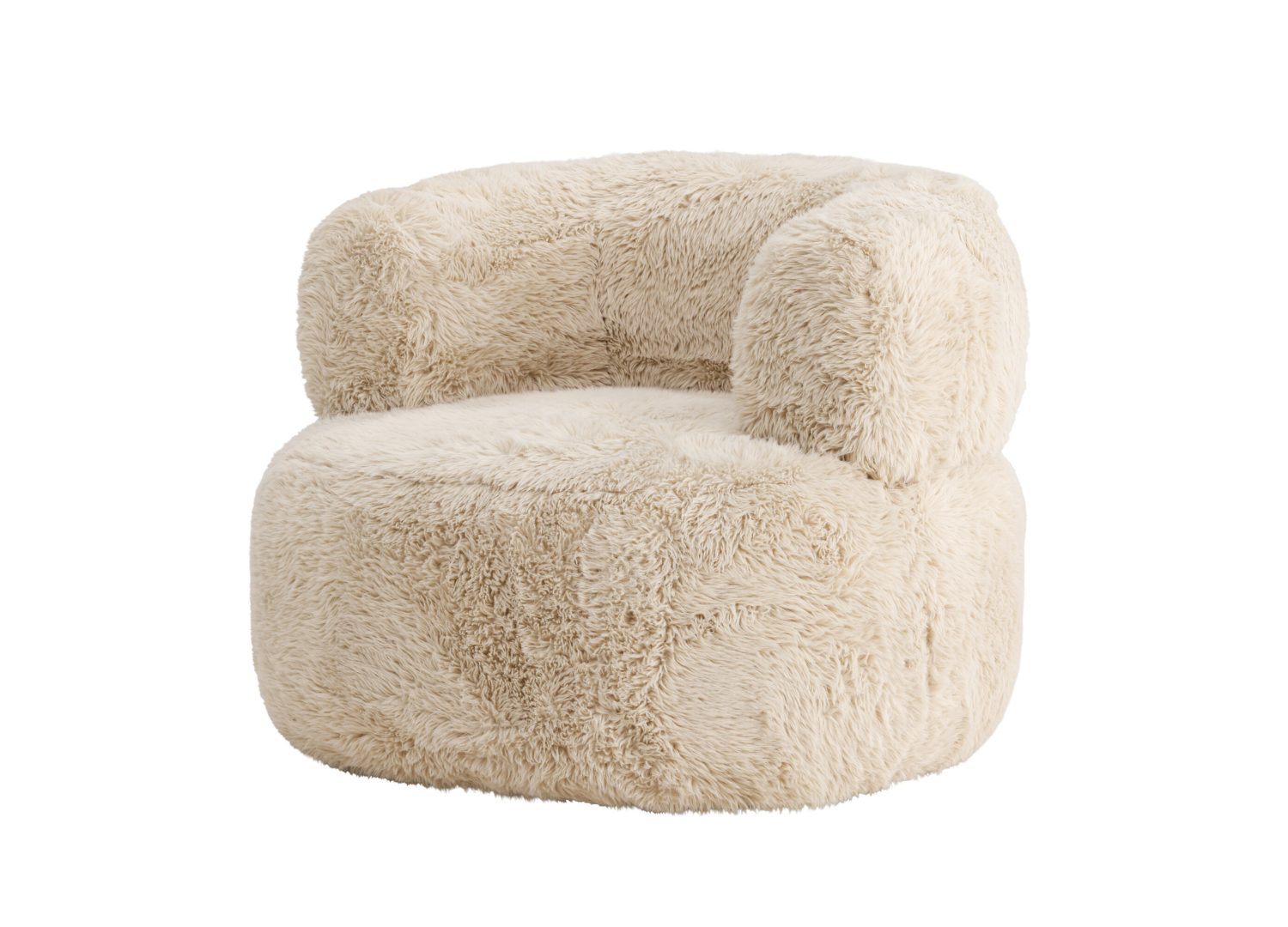 Fauteuil Gert en tissu blanc cassé vu sous un autre angle