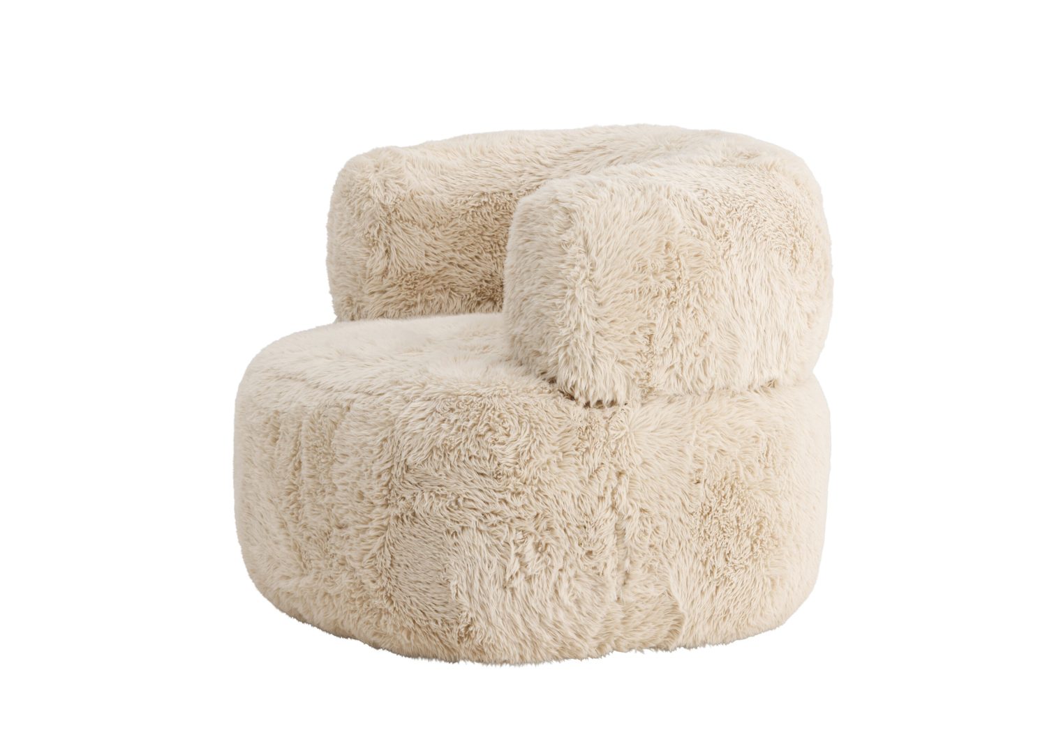 Vue produit du fauteuil Gert en tissu blanc cassé