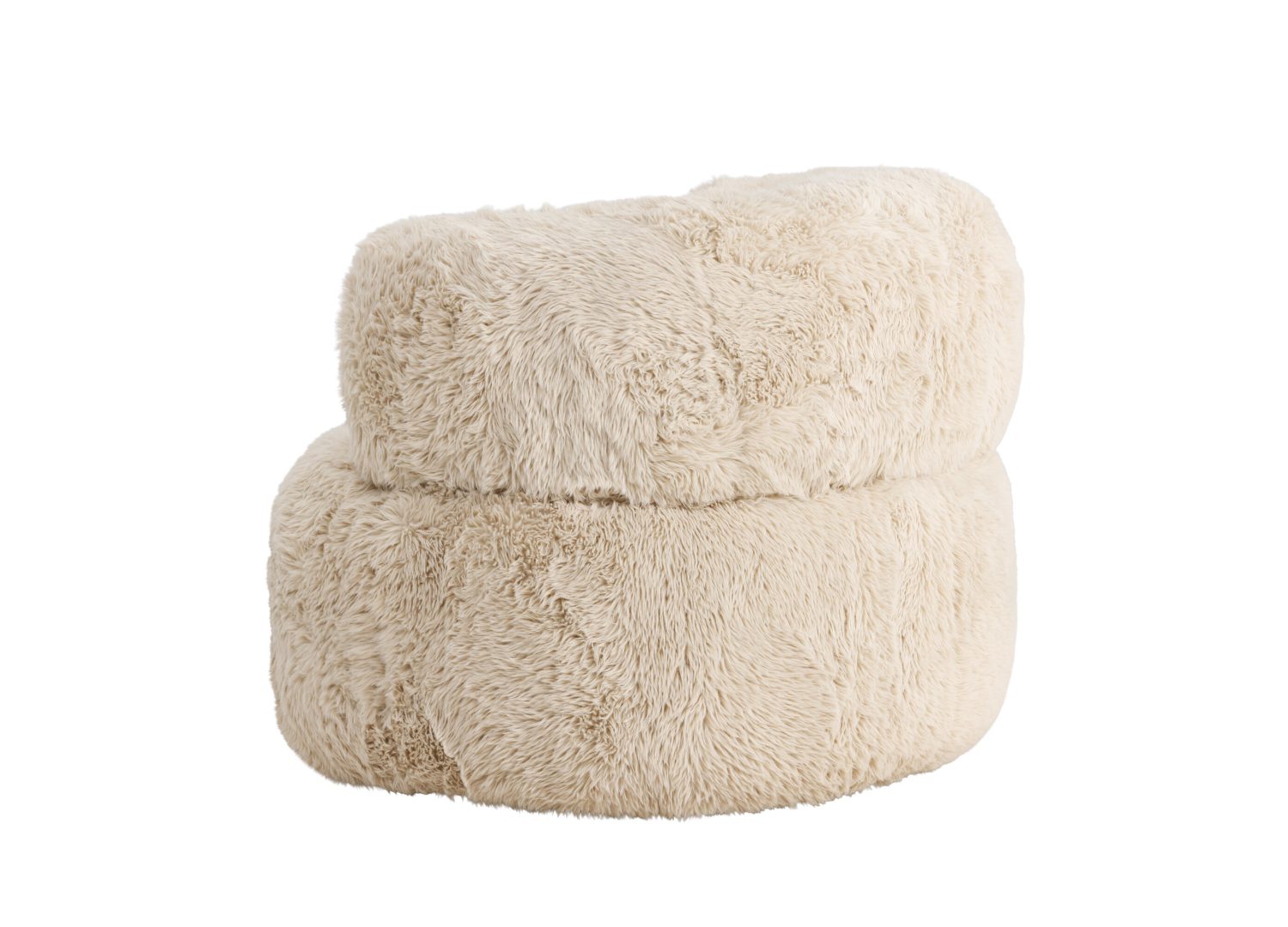 Fauteuil Gert en tissu blanc cassé vu sous un autre angle