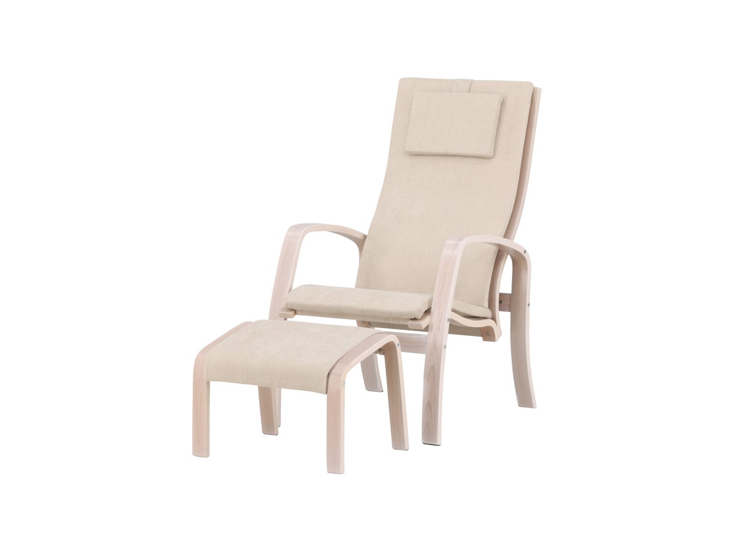 Fauteuil Grötö en tissu gris clair vu sous un autre angle