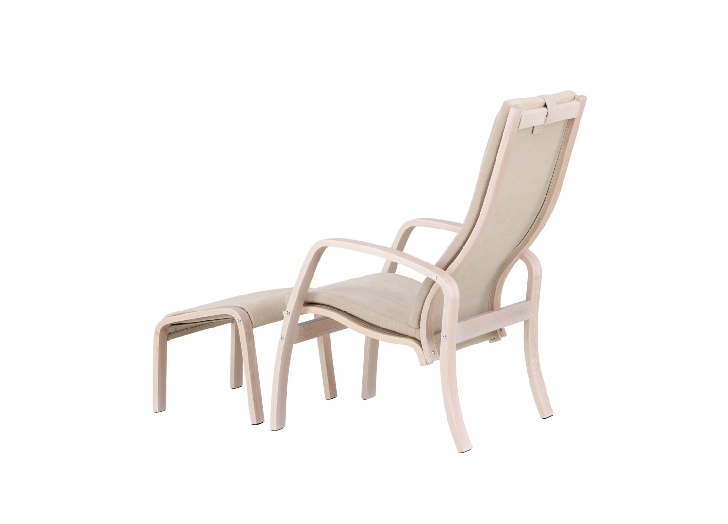 Fauteuil Grötö en tissu gris clair vu sous un autre angle