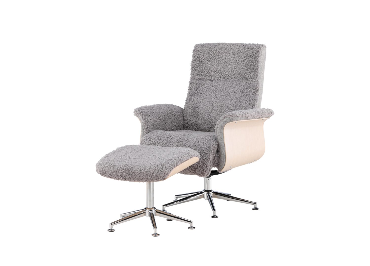 Fauteuil Hagön en tissu gris vu sous un autre angle