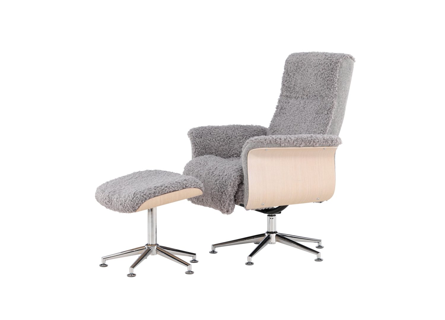 Vue produit du fauteuil Hagön en tissu gris