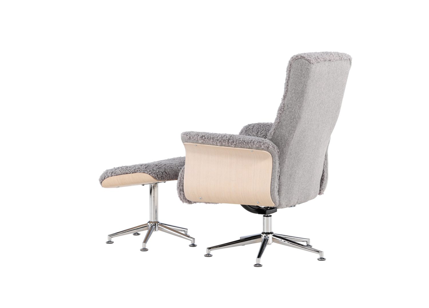 Fauteuil Hagön en tissu gris vu sous un autre angle