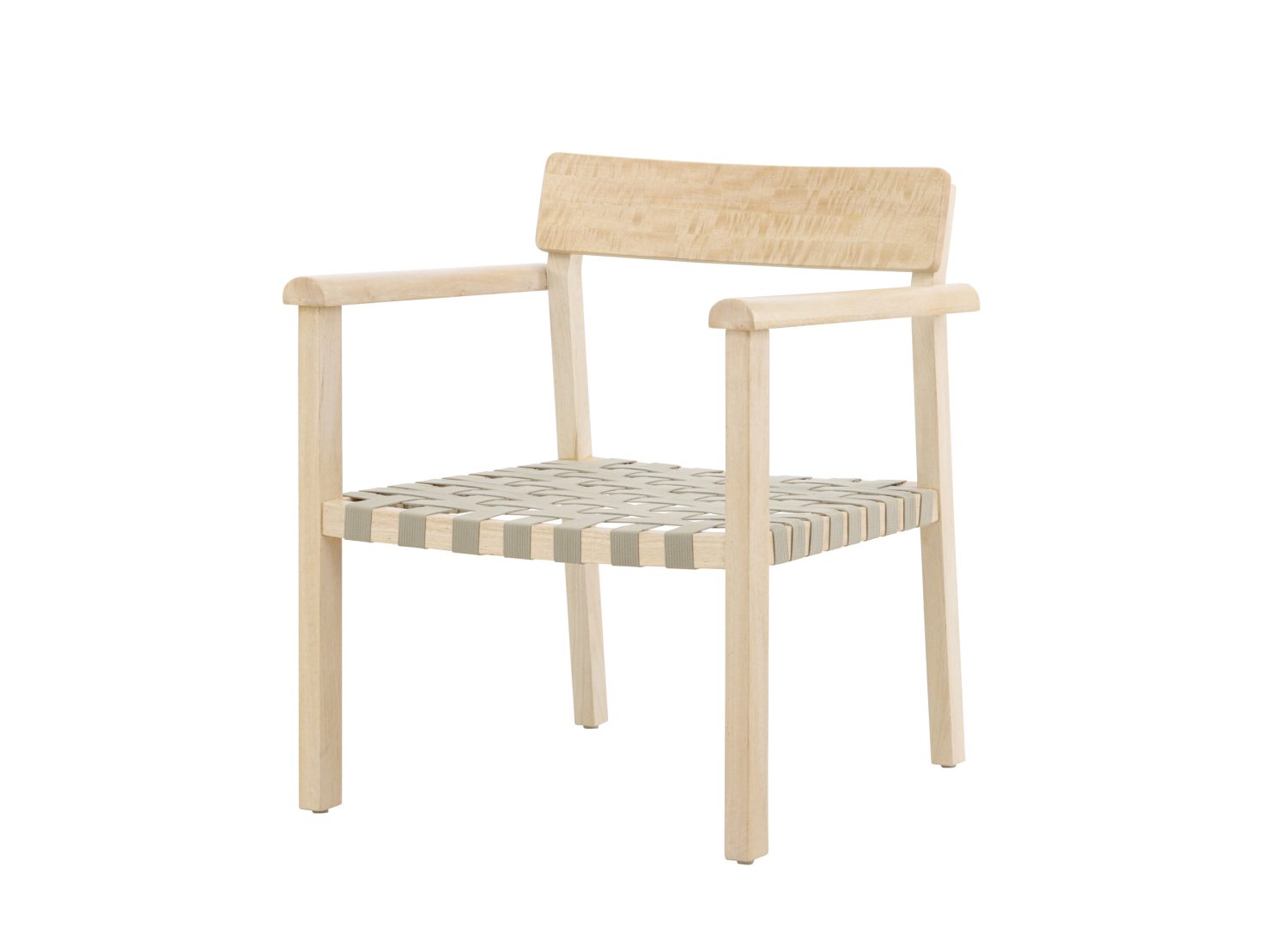 Fauteuil Krois en tissu gris vu sous un autre angle