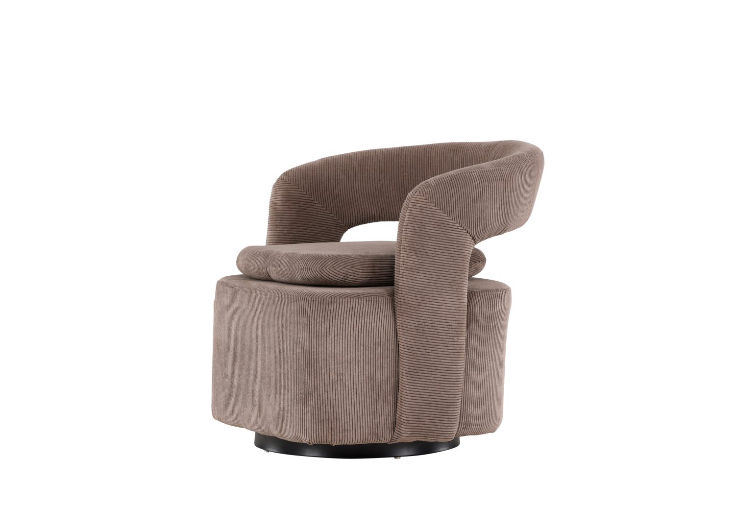 Vue produit du fauteuil Laurel en tissu marron
