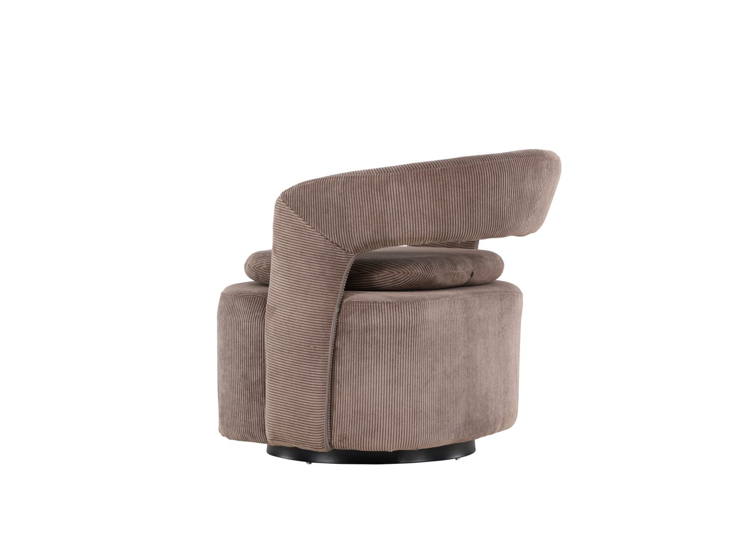 Fauteuil Laurel en tissu marron vu sous un autre angle