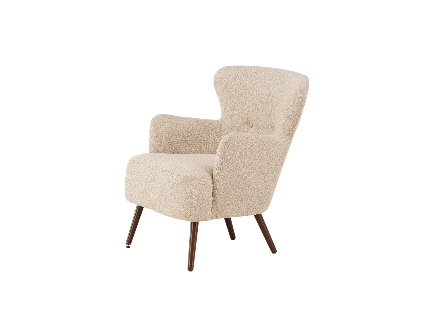 Vue produit du fauteuil Lincoln en tissu bouclé beige