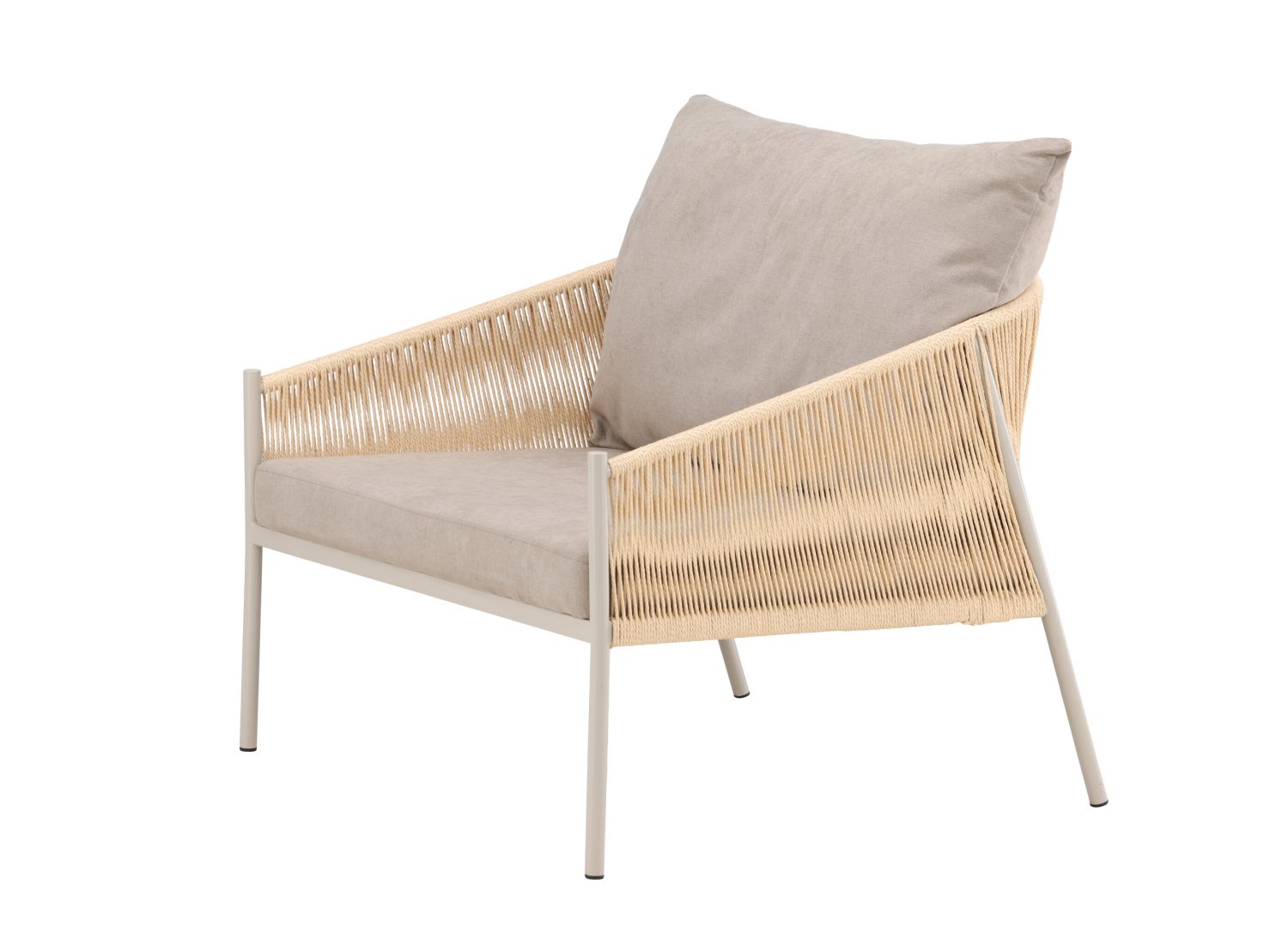 Vue produit du fauteuil Louie en tissu effet lin beige