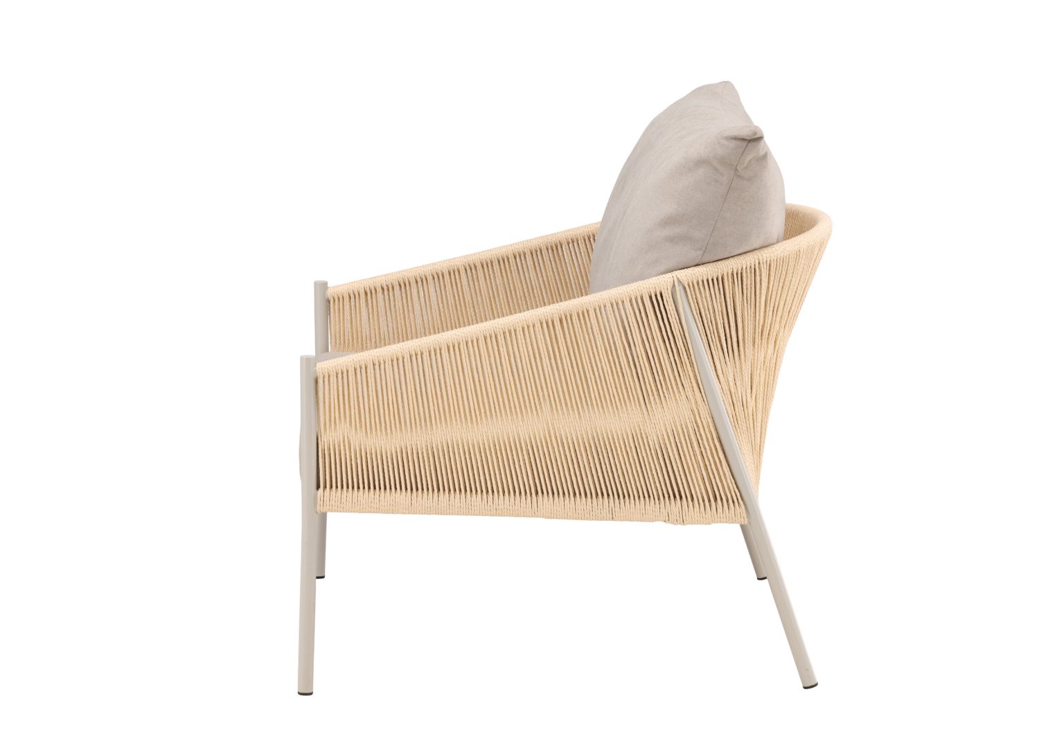 Détail du fauteuil Louie beige