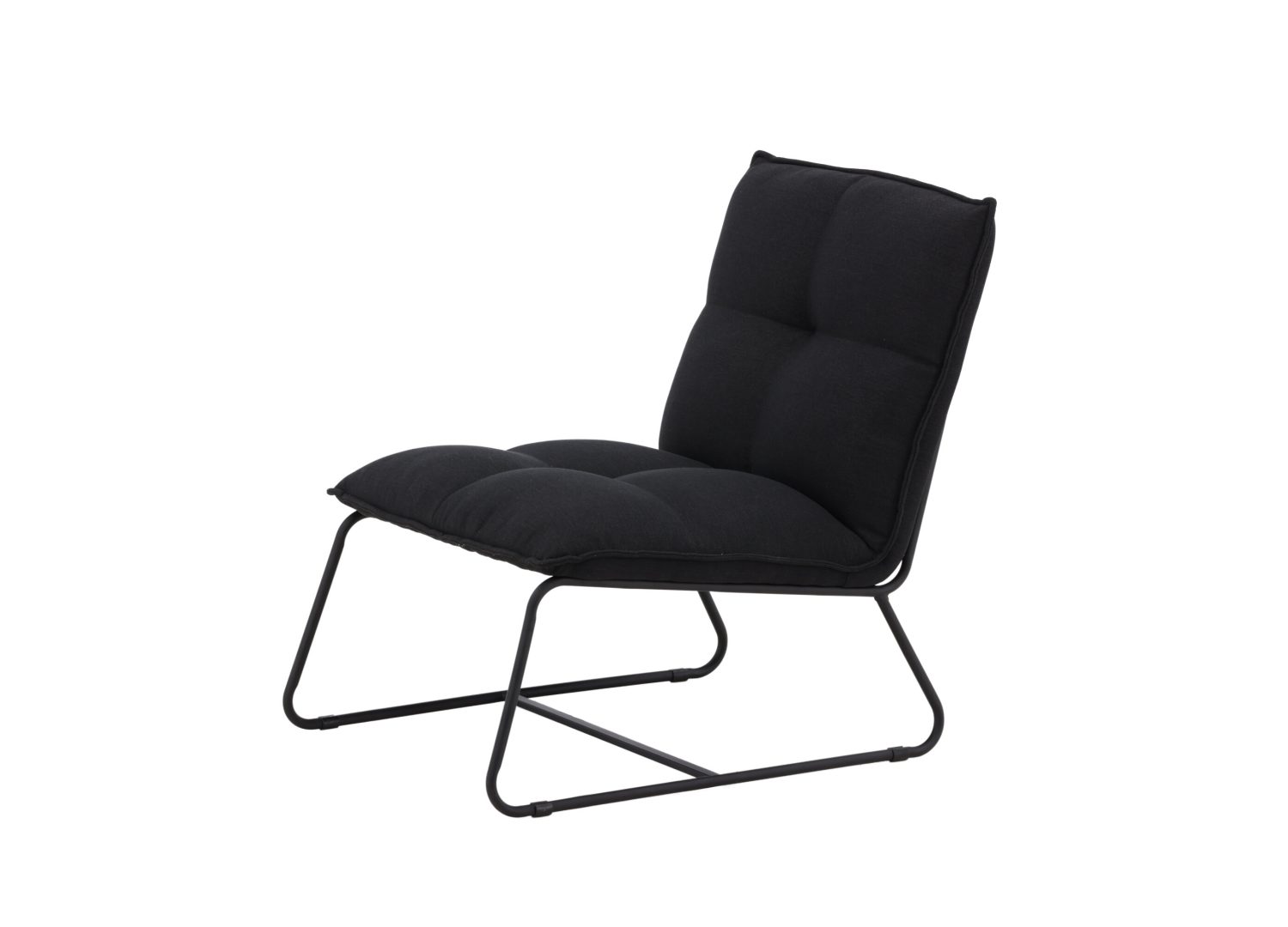 Vue produit du fauteuil Madison en tissu effet lin noir