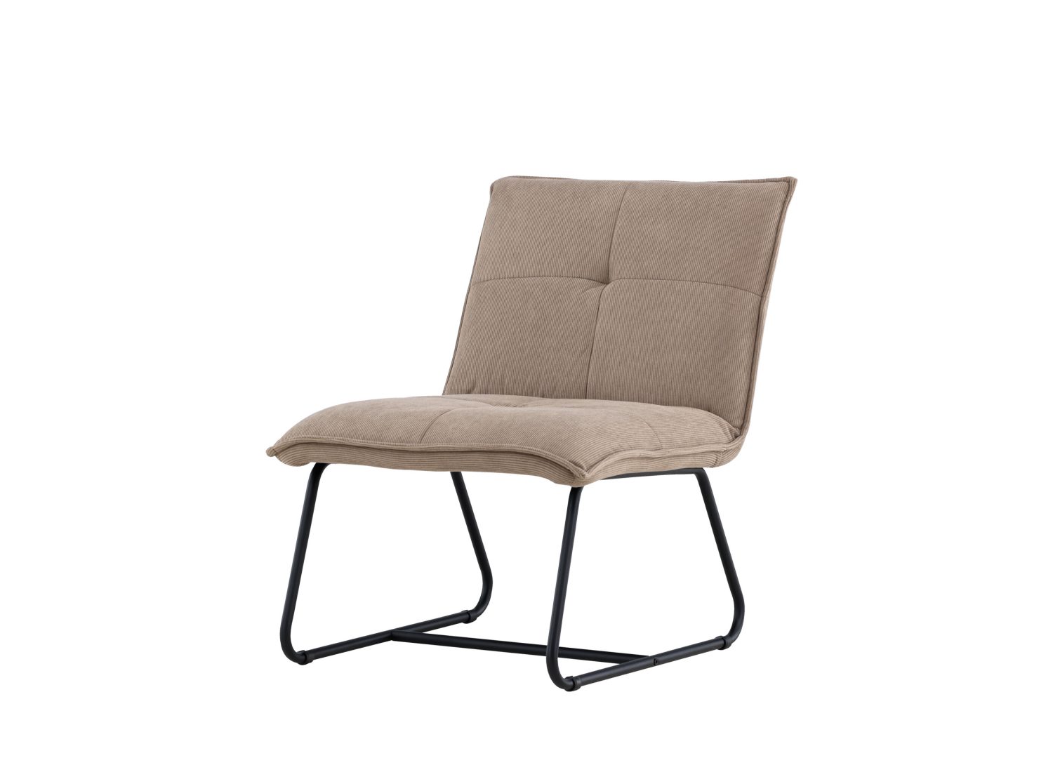 Fauteuil Madison en tissu marron vu sous un autre angle