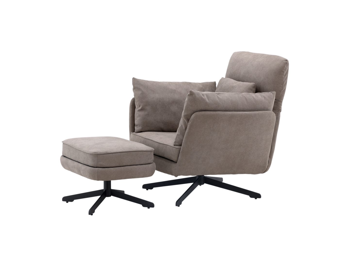 Vue produit du fauteuil Madrid en tissu bouclé gris