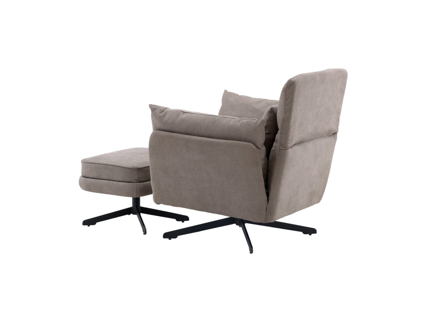 Fauteuil Madrid en tissu bouclé gris vu sous un autre angle