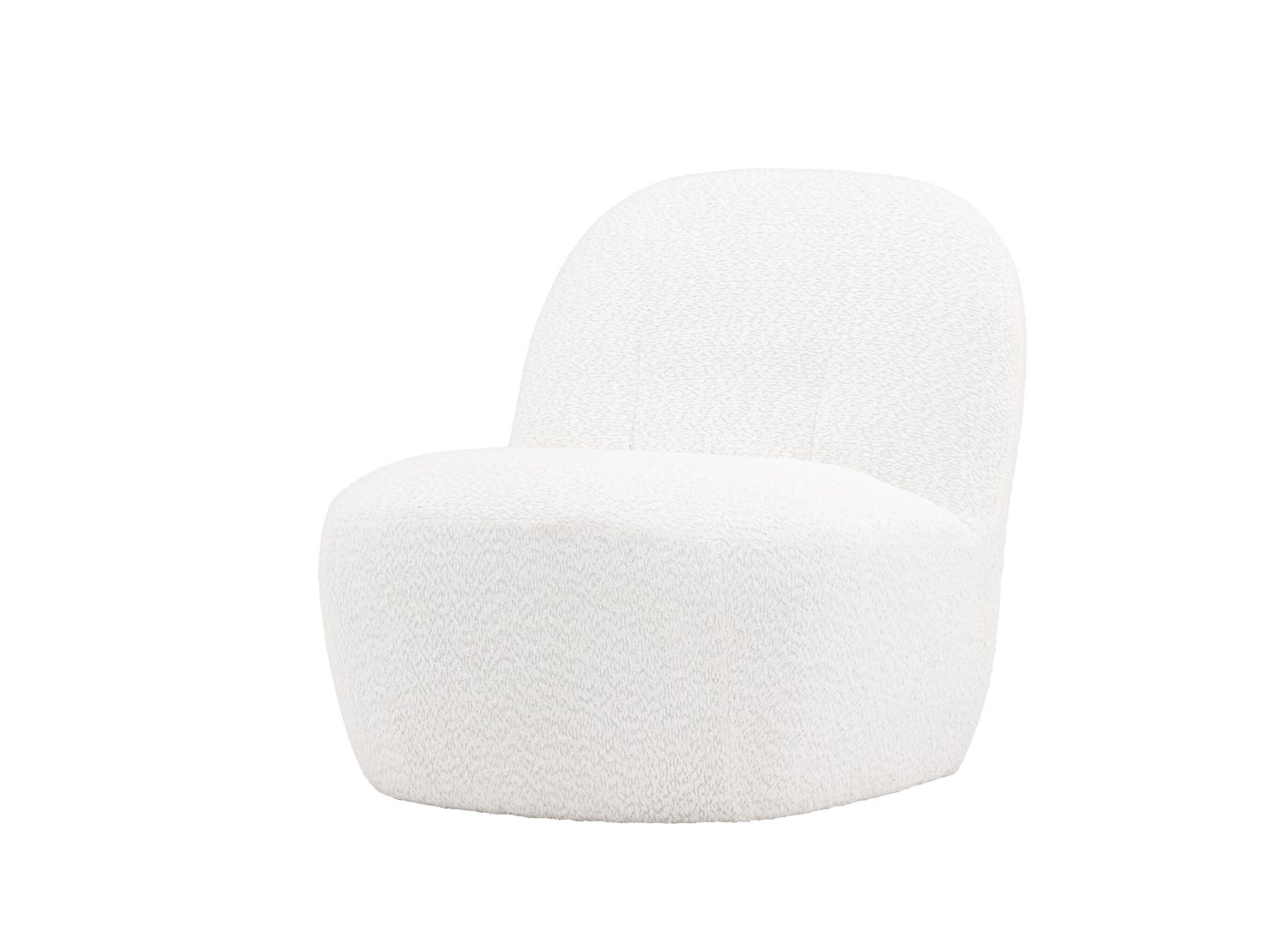 Fauteuil Mahla en tissu blanc vu sous un autre angle