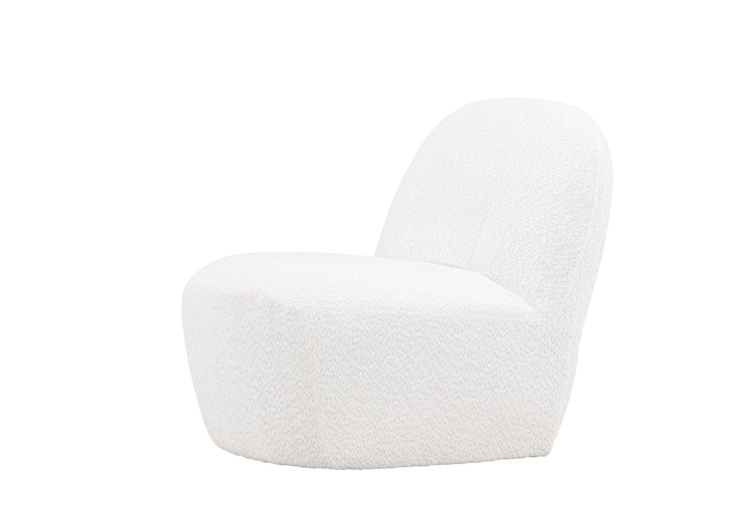 Vue produit du fauteuil Mahla en tissu blanc