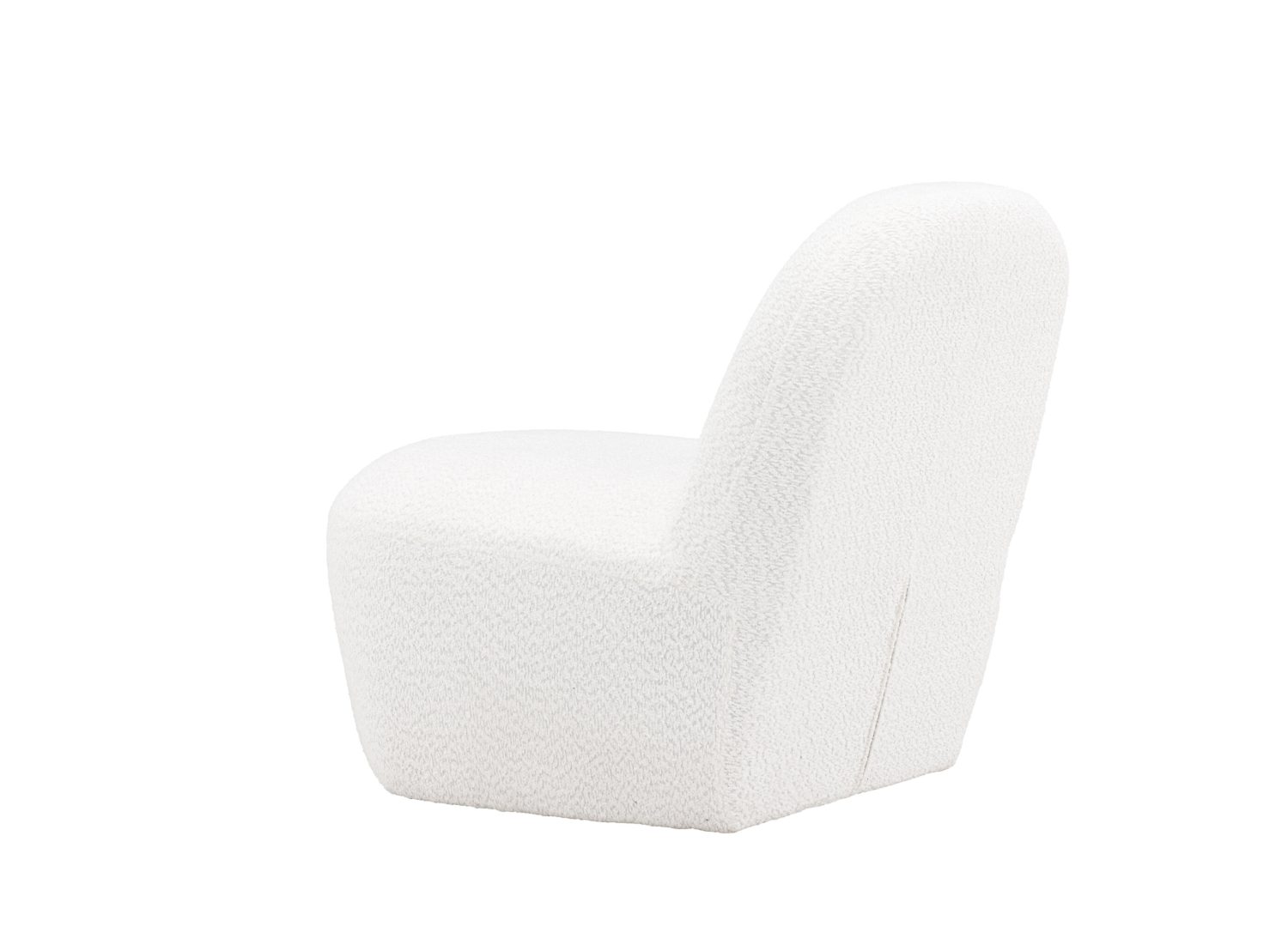 Fauteuil Mahla en tissu blanc vu sous un autre angle