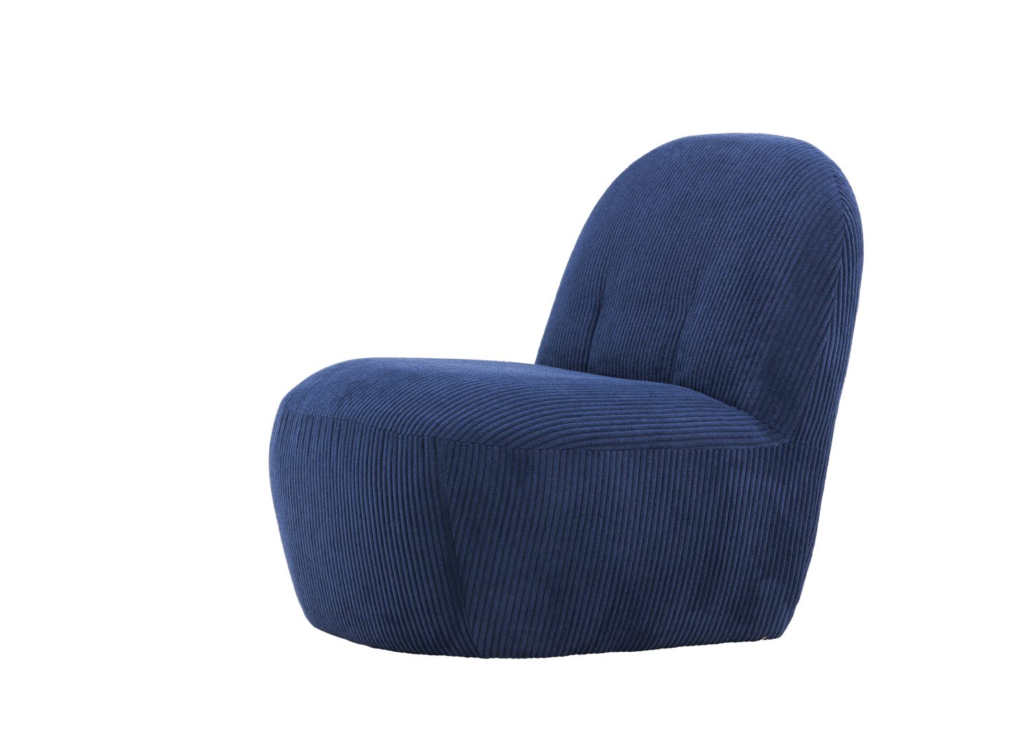 Vue produit du fauteuil Mahla en tissu bleu marine