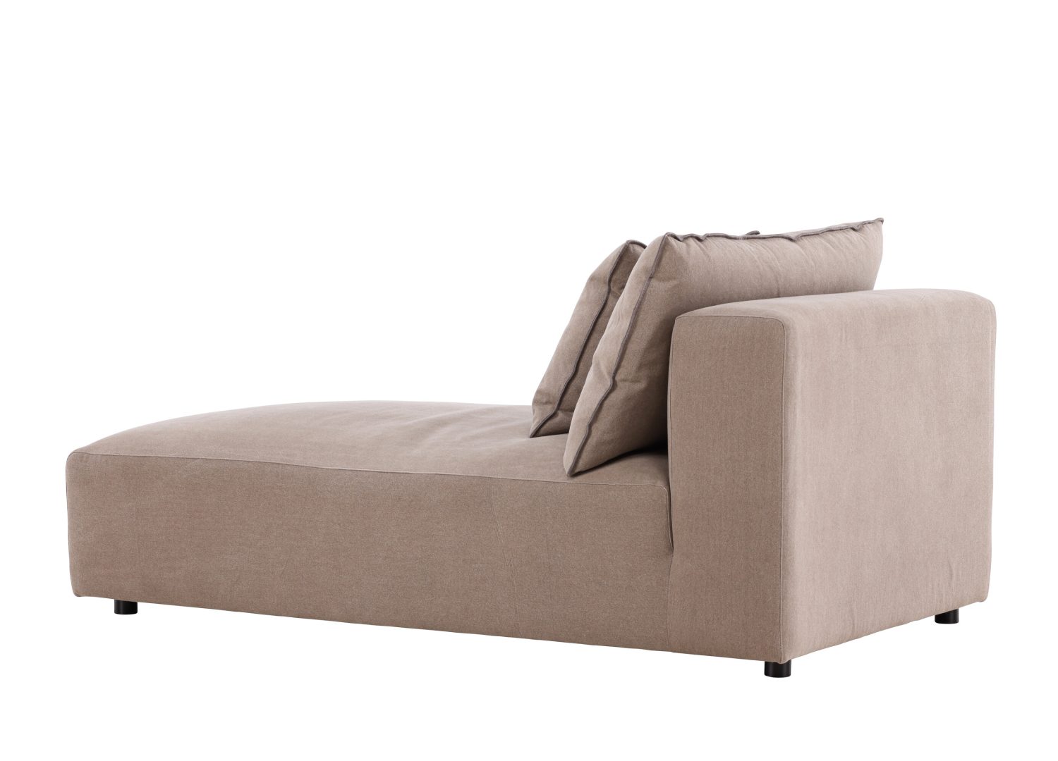 Fauteuil Malö en tissu effet lin marron vu sous un autre angle