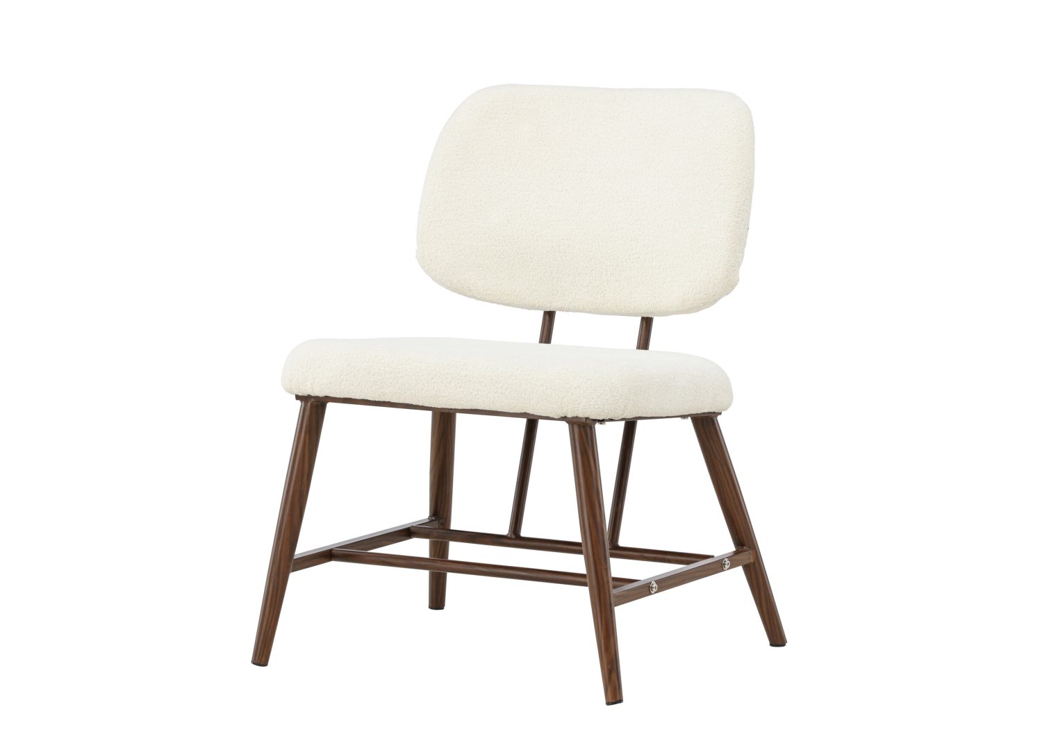 Fauteuil Midland en tissu bouclé blanc vu sous un autre angle