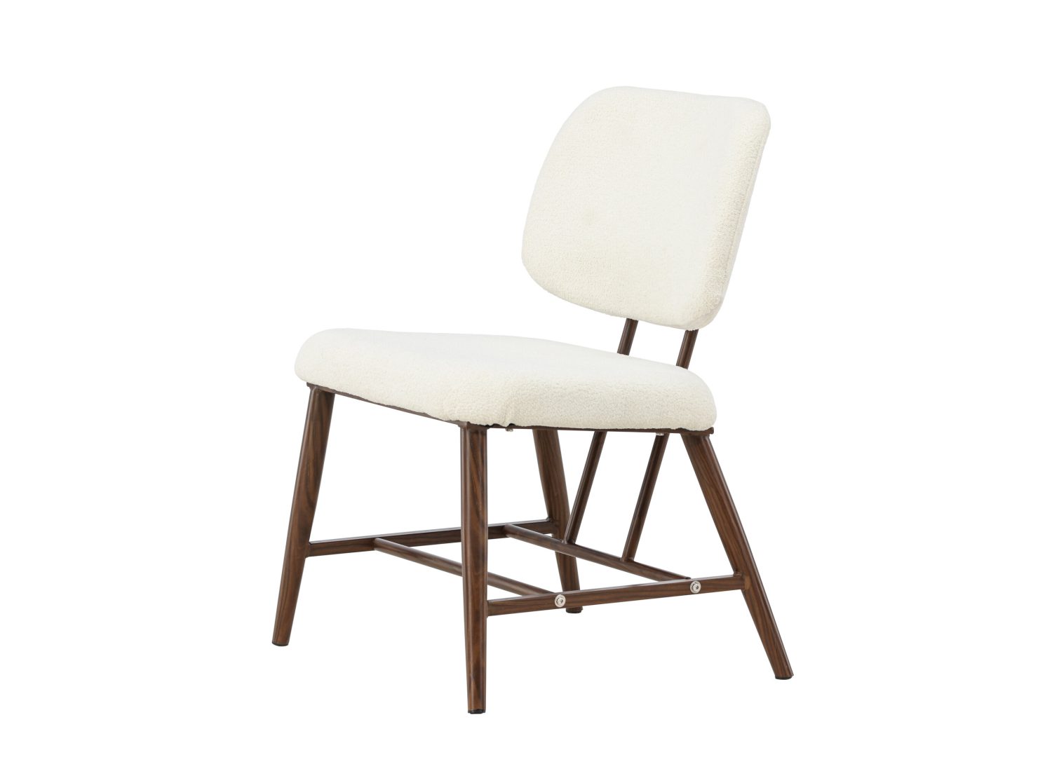 Vue produit du fauteuil Midland en tissu bouclé blanc