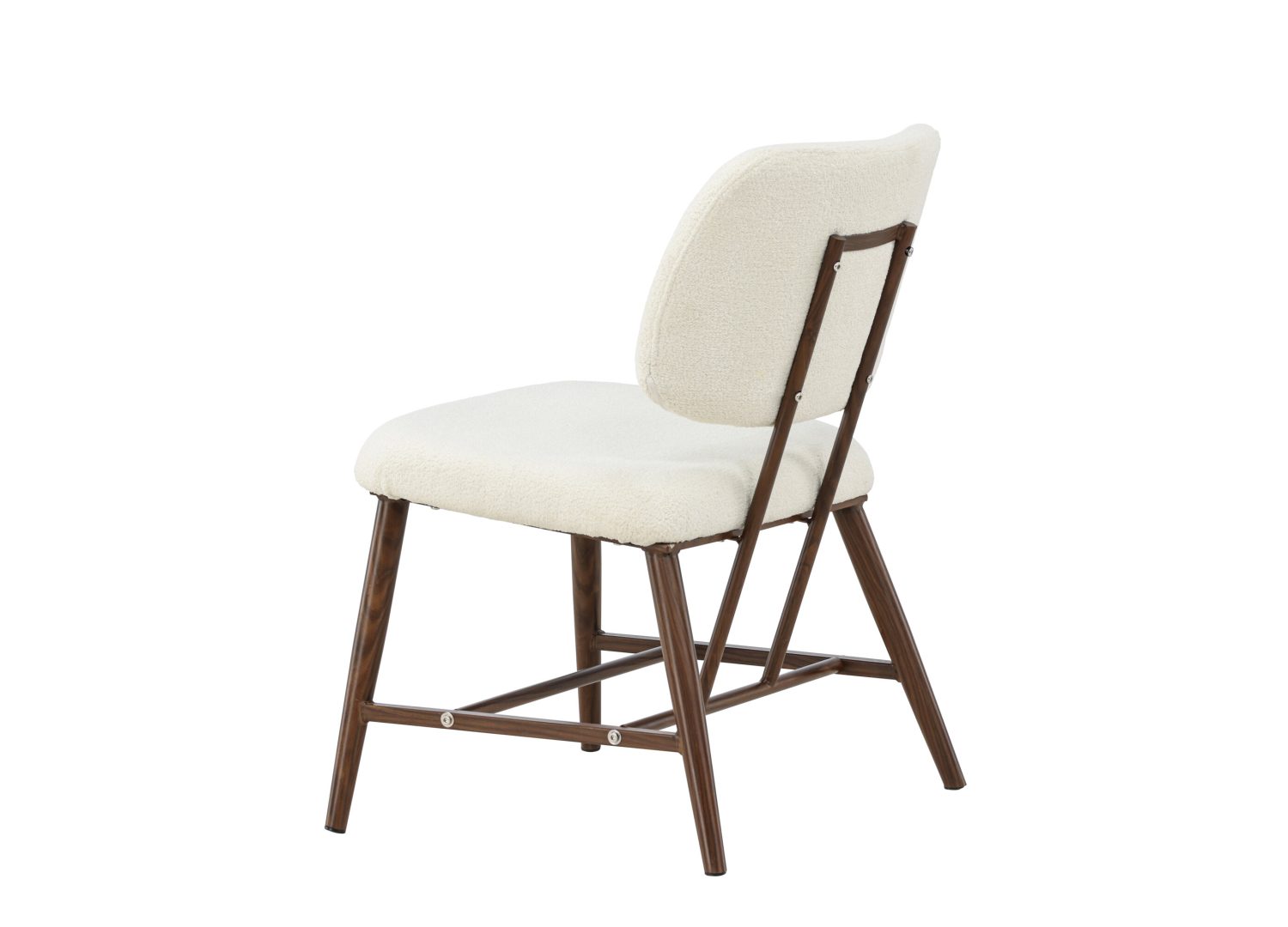 Fauteuil Midland en tissu bouclé blanc vu sous un autre angle