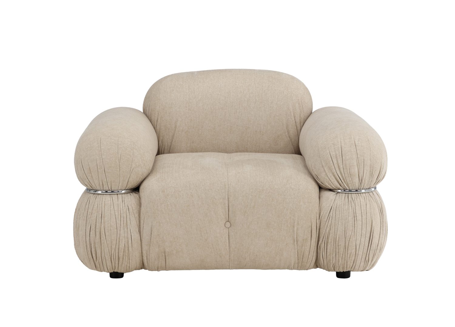 Détail du fauteuil Mika beige