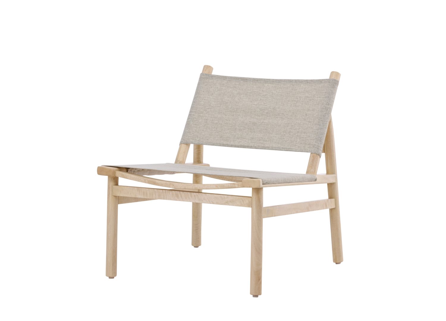 Fauteuil Millo en tissu gris vu sous un autre angle