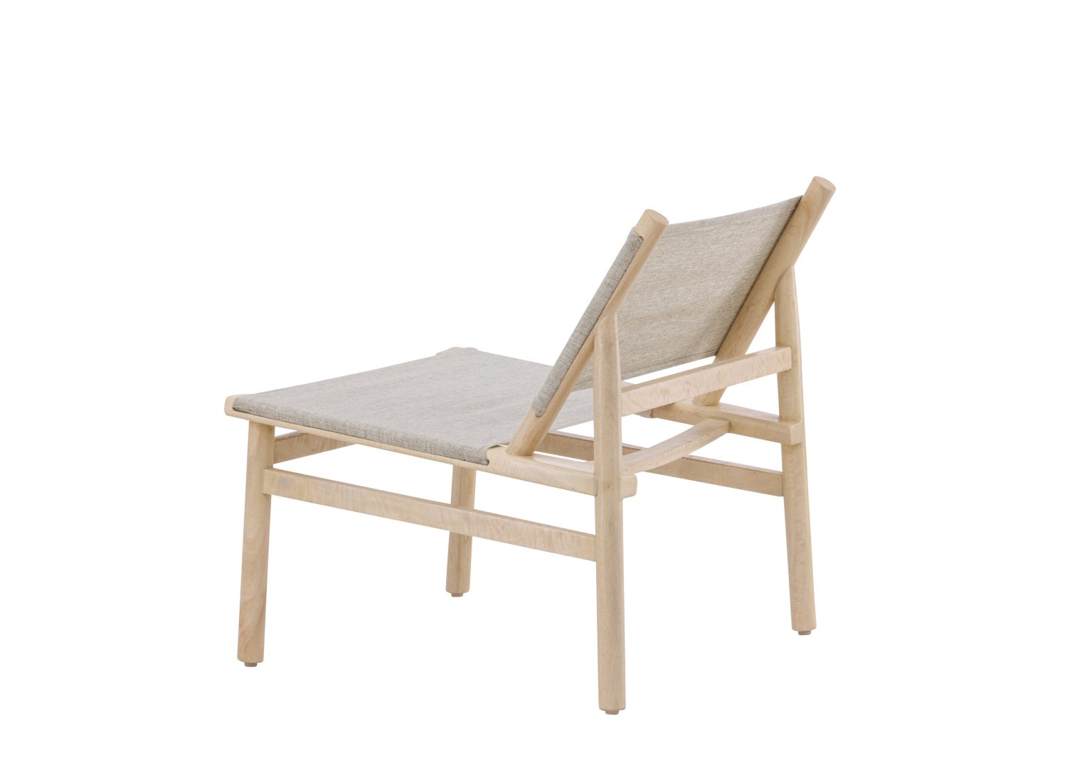 Fauteuil Millo en tissu gris vu sous un autre angle