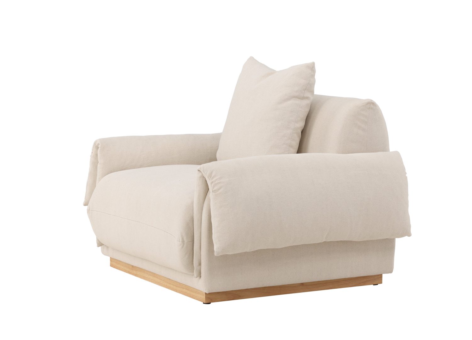 Vue produit du fauteuil Mollösund en tissu effet lin beige