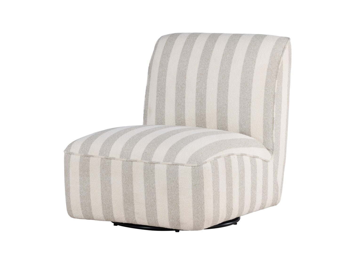 Fauteuil My en tissu beige et blanc vu sous un autre angle